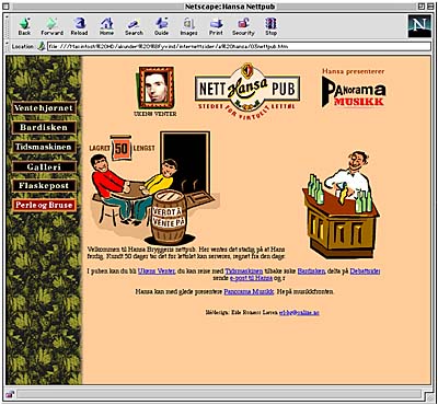 Hansas frste nettside i 1995