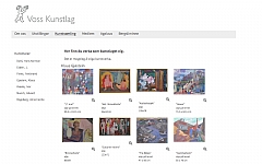 Visning av kunst fra arkivet i nettsiden.