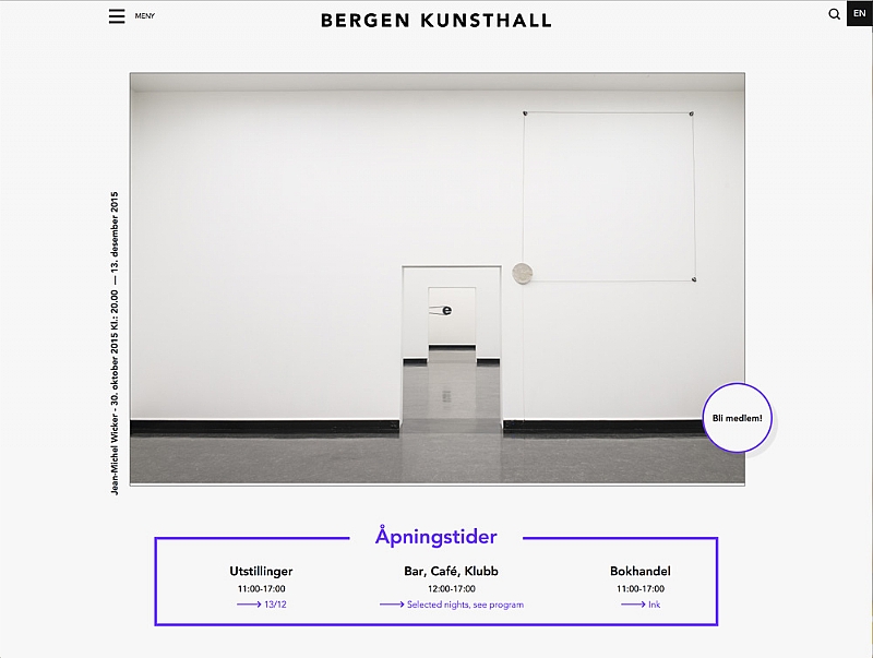 Bergen Kunsthall i ny drakt. Mobilutgaven er i kjmda.